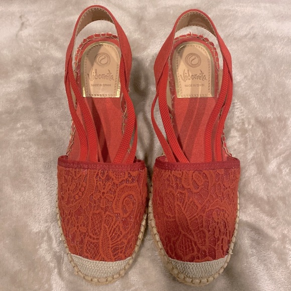 Red Wedge Espadrille Sandal - Picture 2 of 5